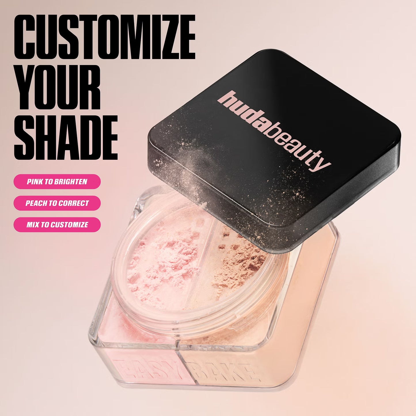hudabeauty- Easy bake loose powder duo - shade cherry peach