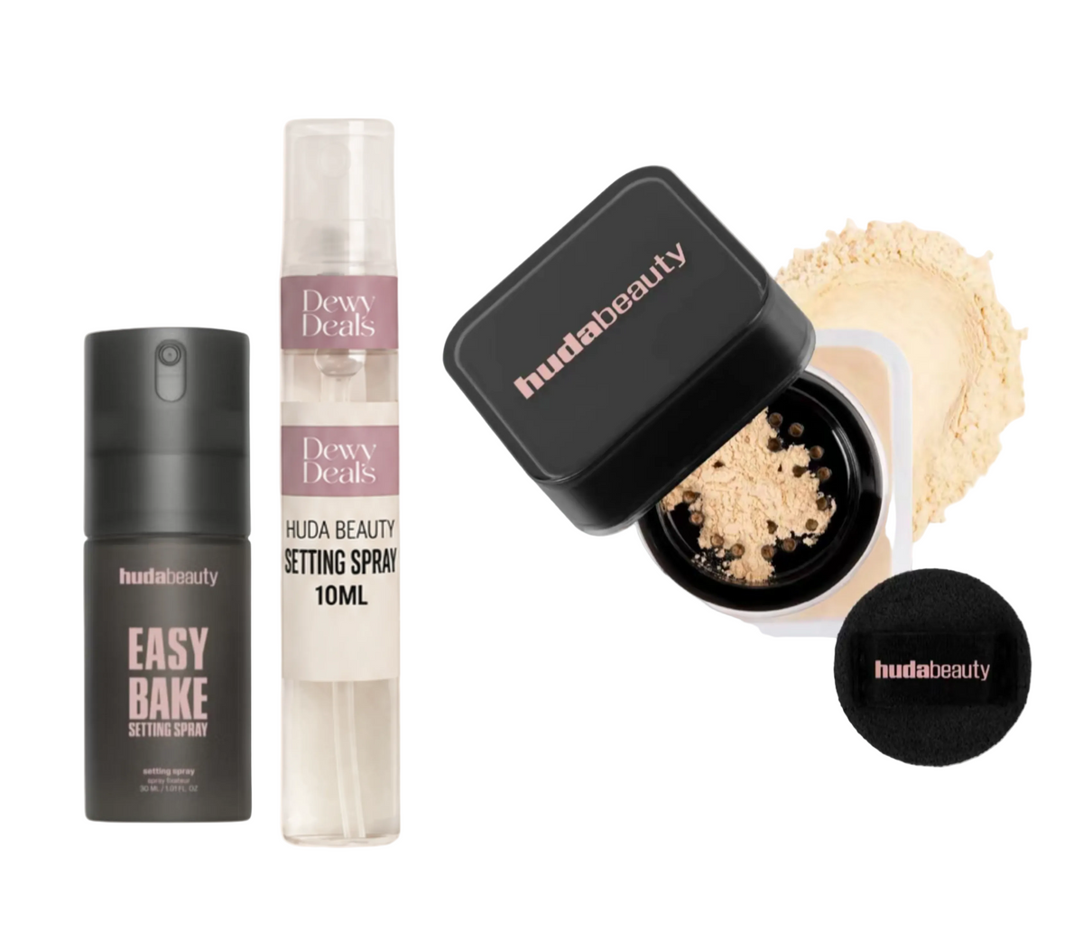 Hudabeauty mini set - Mini easy bake + 10ml setting spray
