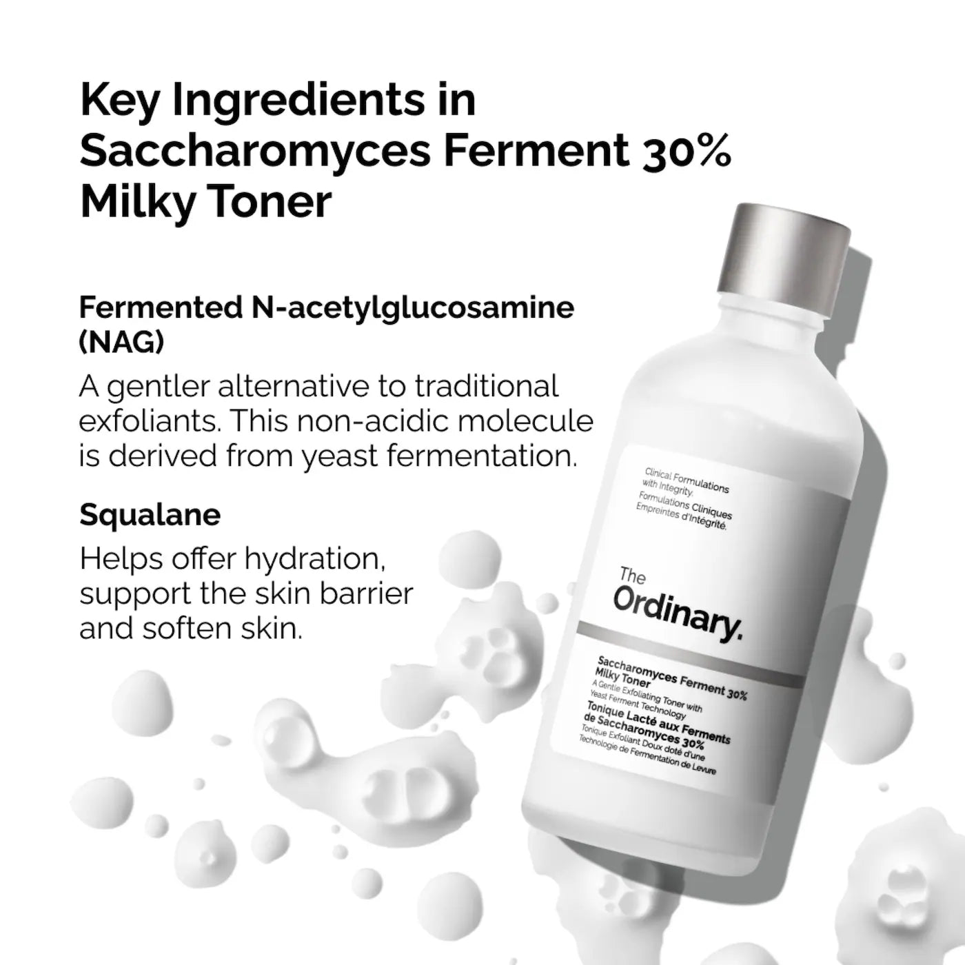 The ordinary - Tonique Lacté aux Ferments de Saccharomyces 30% - Tonique Exfoliant Doux