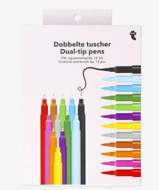 Stylo/feutres 2 in 1  - 12pcs