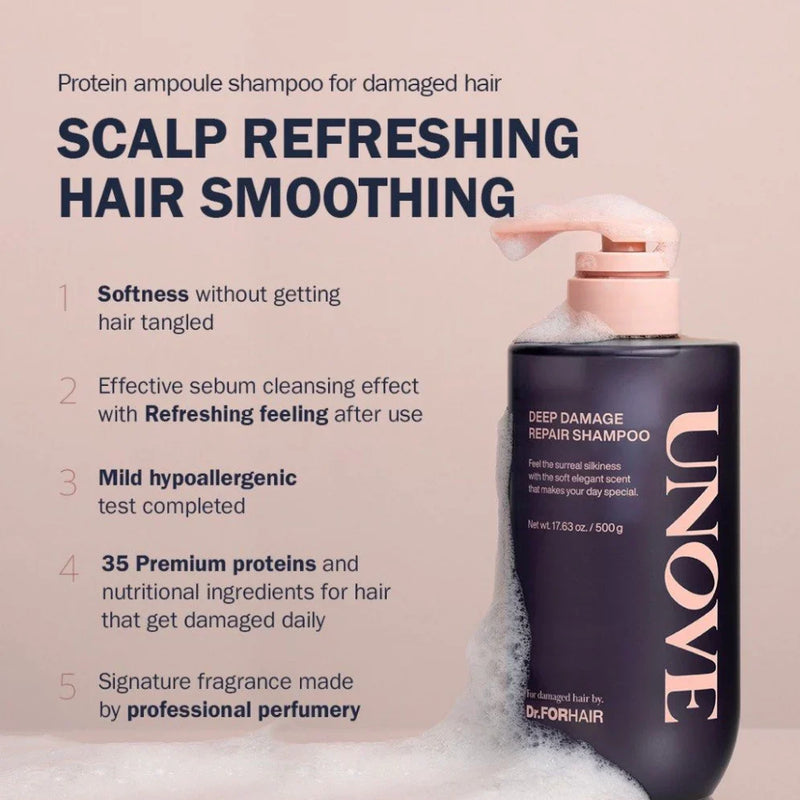 Dr.FORHAIR - UNOVE Deep Damage Repair Shampoo 500ml
