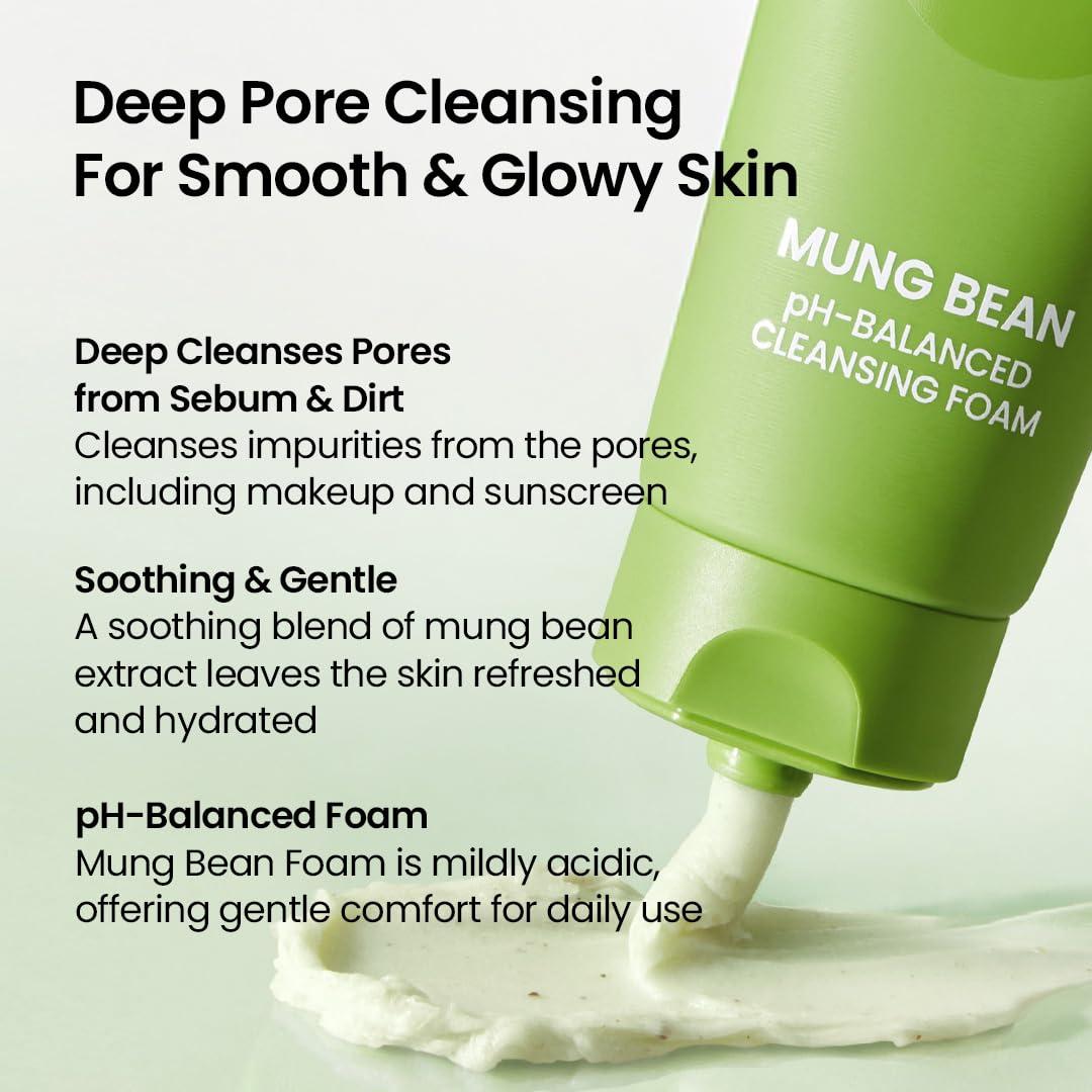 beplain Mung Bean pH-Balanced Cleansing Foam 160mL + 40mL Special Set