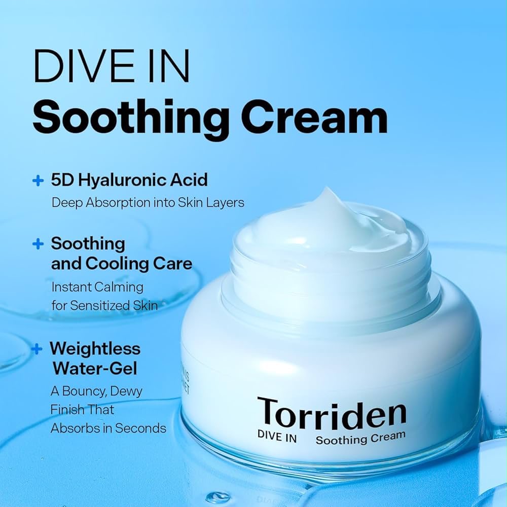 Torriden - DIVE-IN Low Molecular Hyaluronic Acid Soothing Cream - Crème hydratante 100ml