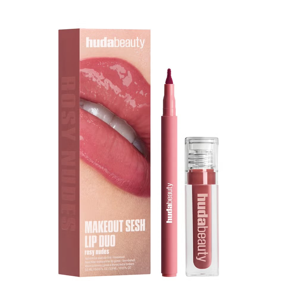hudabeauty -  Rosy Nude - Makeout Sesh Lip Kit