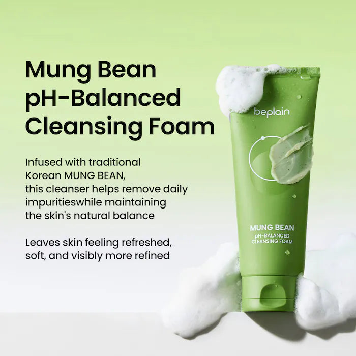 beplain Mung Bean pH-Balanced Cleansing Foam 160mL + 40mL Special Set
